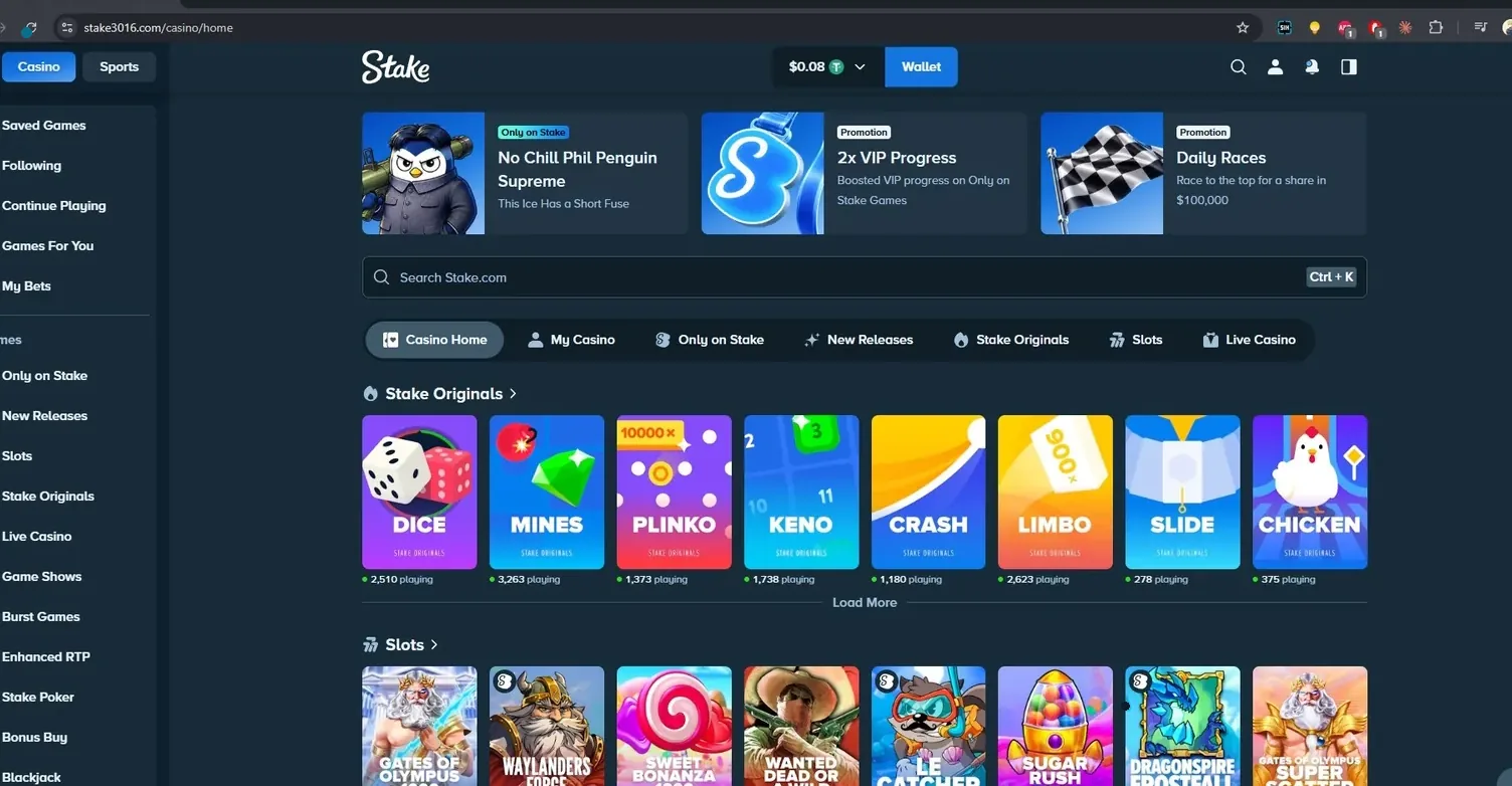 Stake Originals в лобби: Dice, Mines, Plinko и Crash